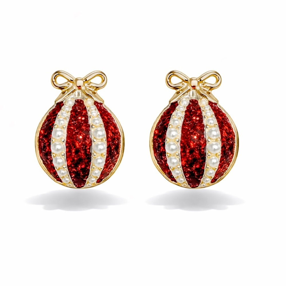 Festive Red and Gold Earrings